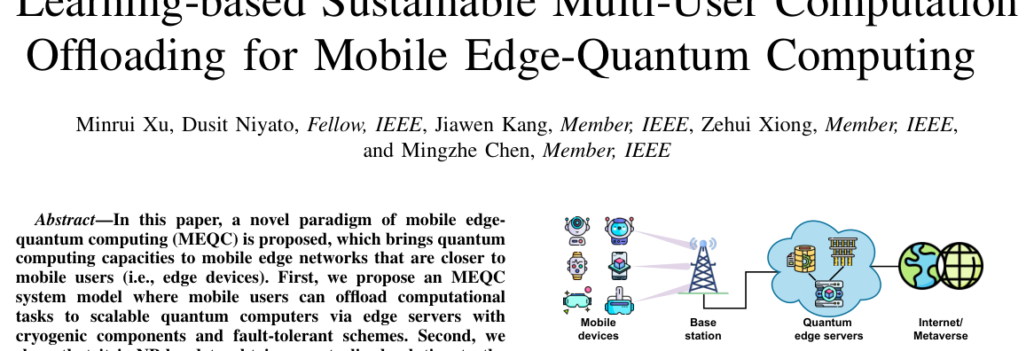 [ICC] Learning-Based Sustainable Multi-User Computation Offloading for Mobile Edge-Quantum Computing